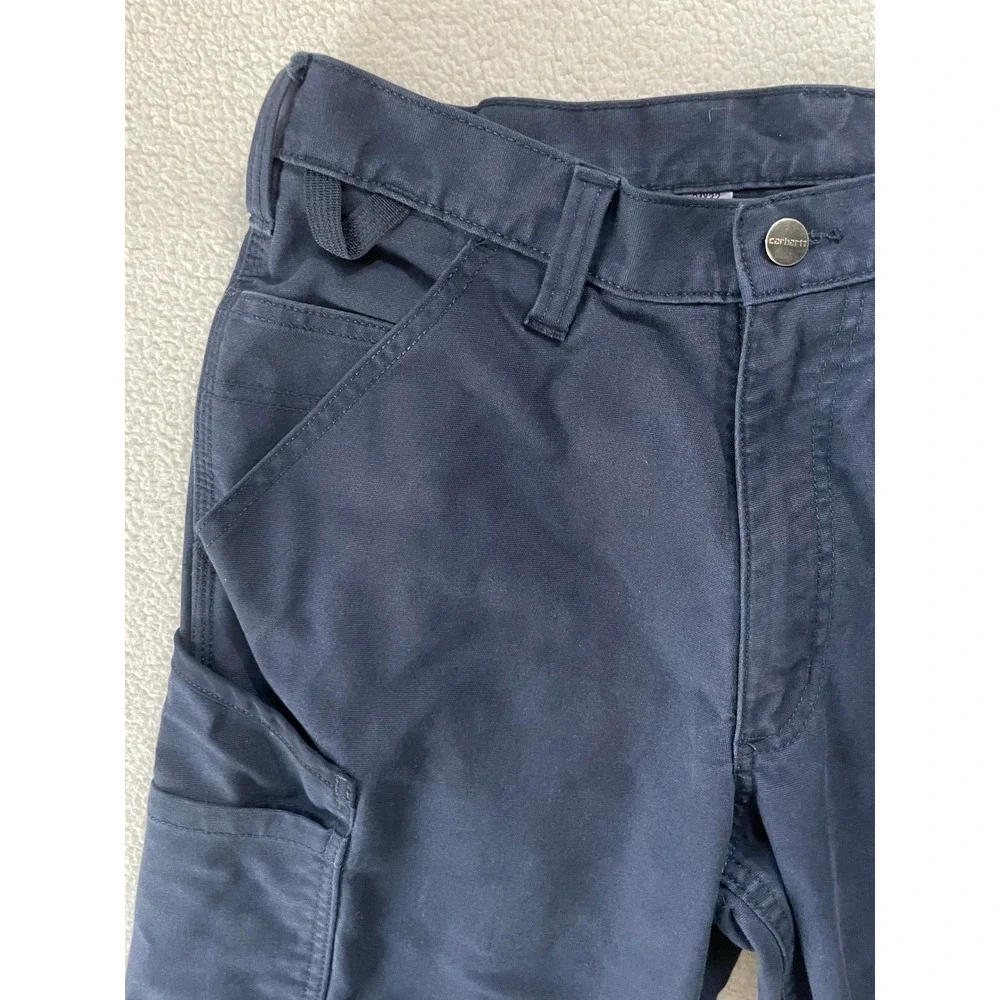 Carhartt Mens 31x32 Cargo Work Pants Navy Blue Rugged Flex 103904 NVY